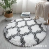Nordic living room carpet, tie-dyed long wool pattern carpet, ins, modern home bedroom bedside carpet, round floor mat details Picture